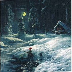 Serwetka  -3108-   Mikołaj ,noc